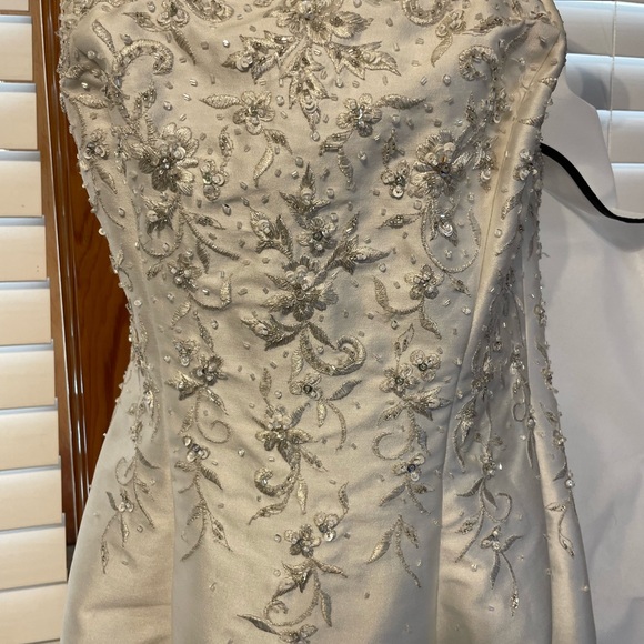 Wedding Dress- Custom High Low-Lavel is a size 10, altered and can fit a size 2 - Picture 7 of 11